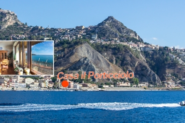 Apartment for rent in Giardini-Naxos Casa il Porticciolo a Giardini Naxos, vista su Taormina